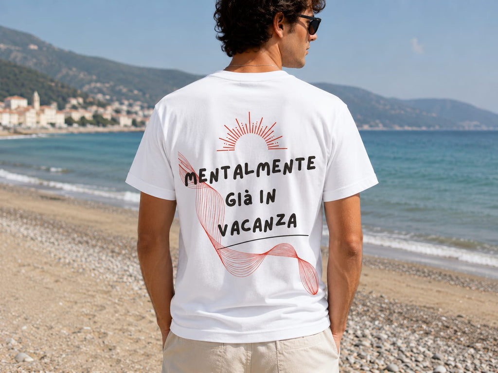 Mentalmente già in vacanza - T-Shirt Uomo Bianca