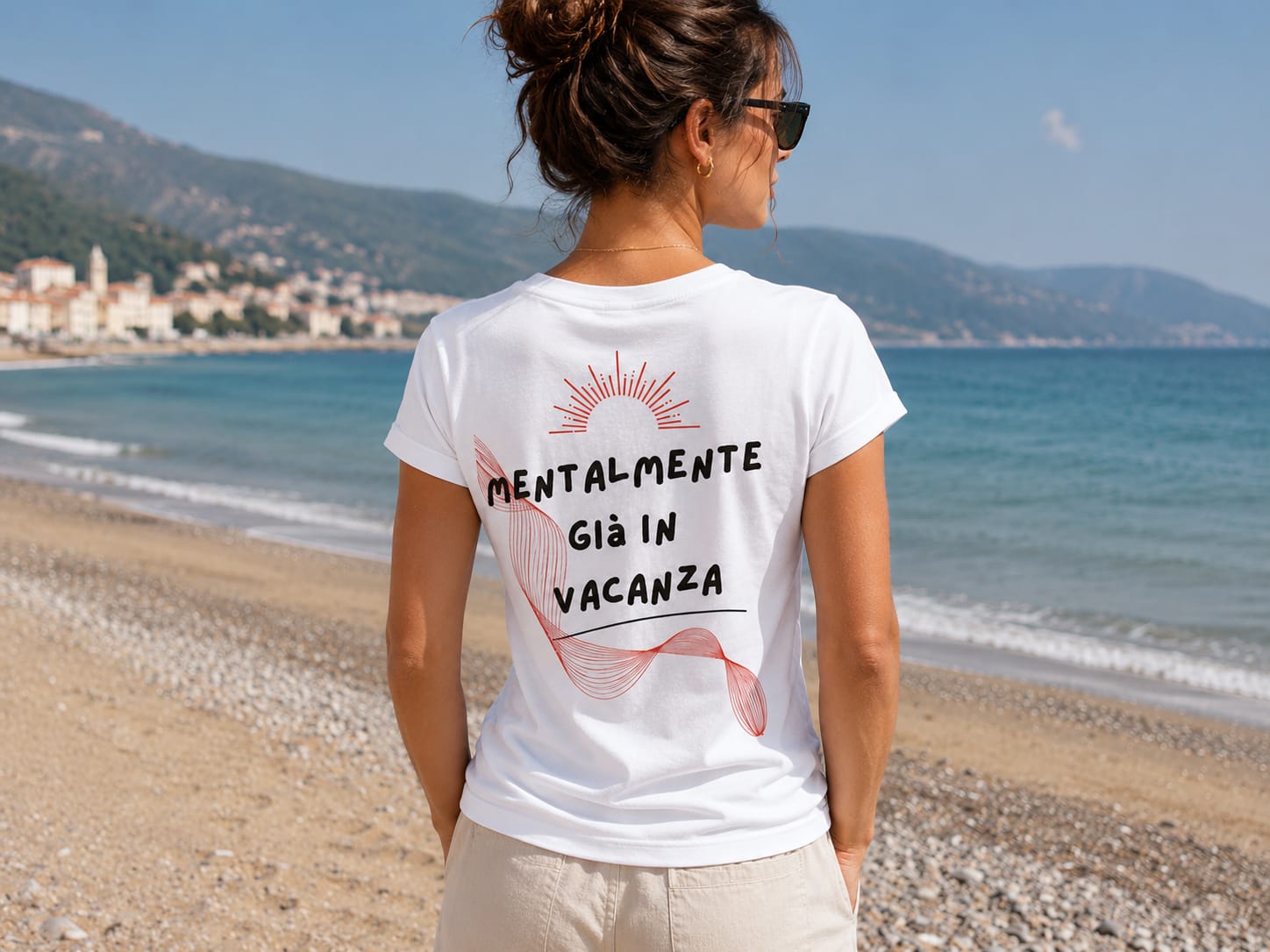 Mentalmente già in vacanza - T-Shirt Donna Bianca