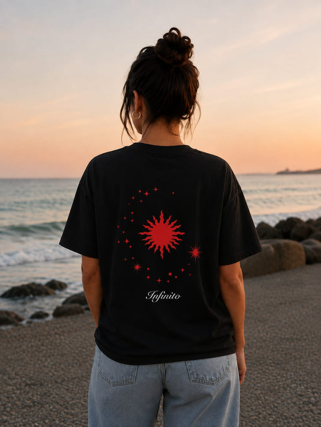 T-Shirt Donna Nera - Infinito
