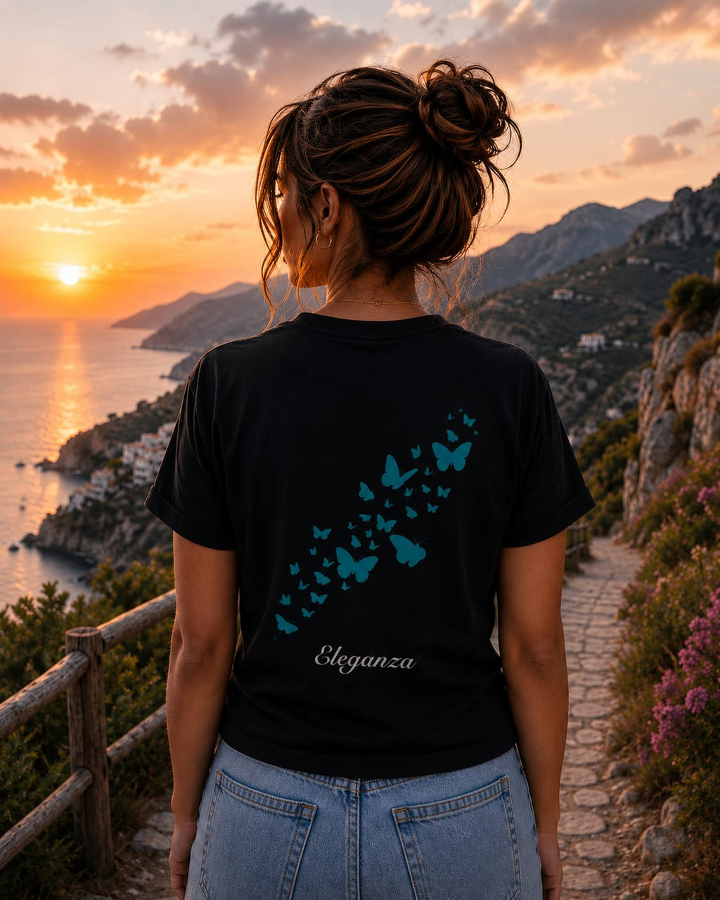 T-Shirt Donna Nera - Eleganza