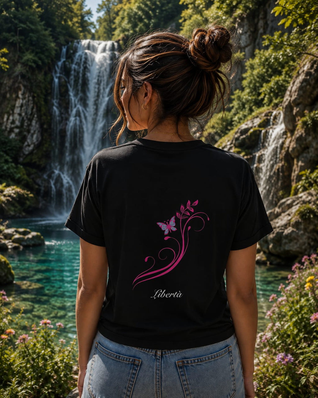 T-Shirt Donna Nera - Libertà