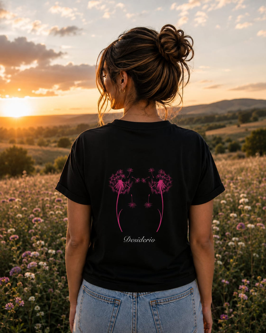 T-Shirt Donna Nera - Desiderio