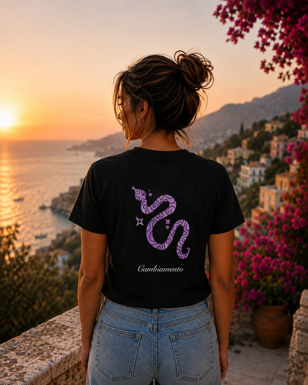 T-Shirt Donna Nera - Cambiamento