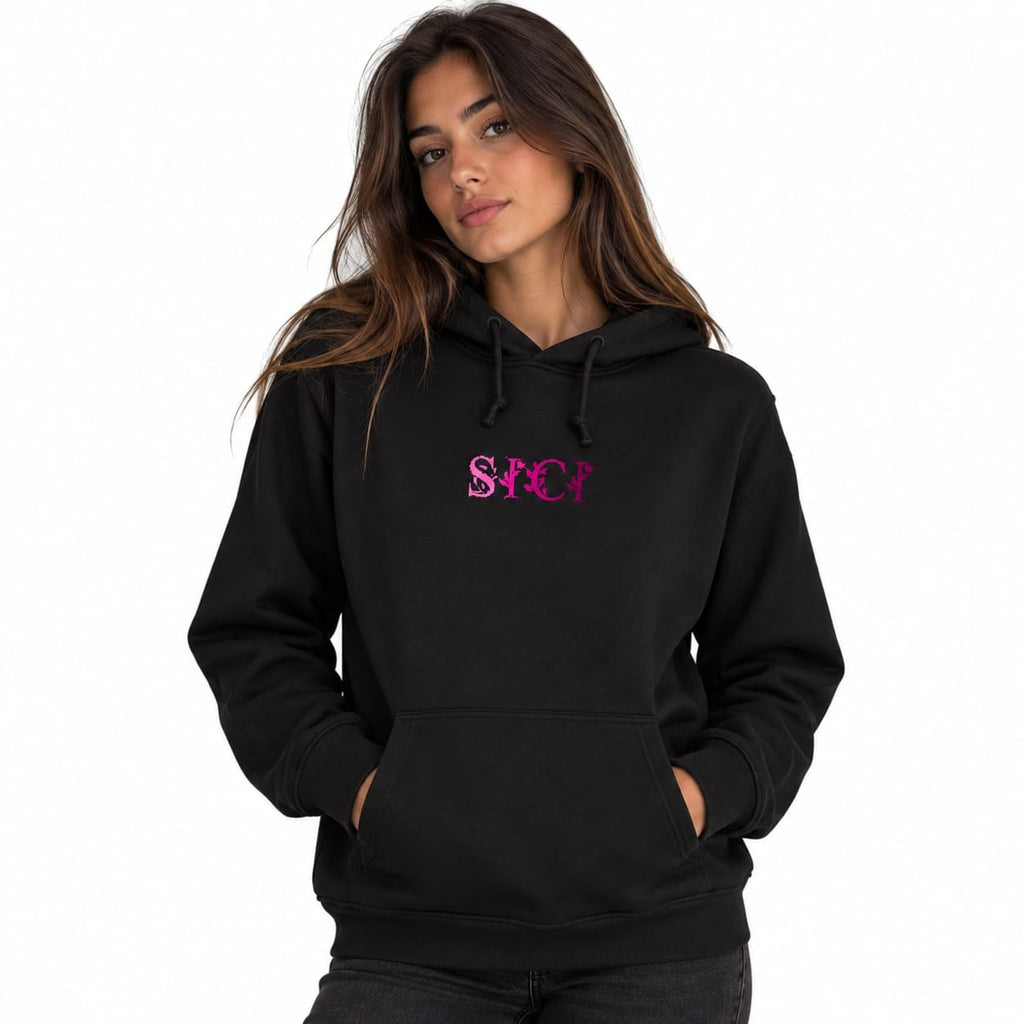 Felpa Donna Cappuccio - Scritta sici floreale