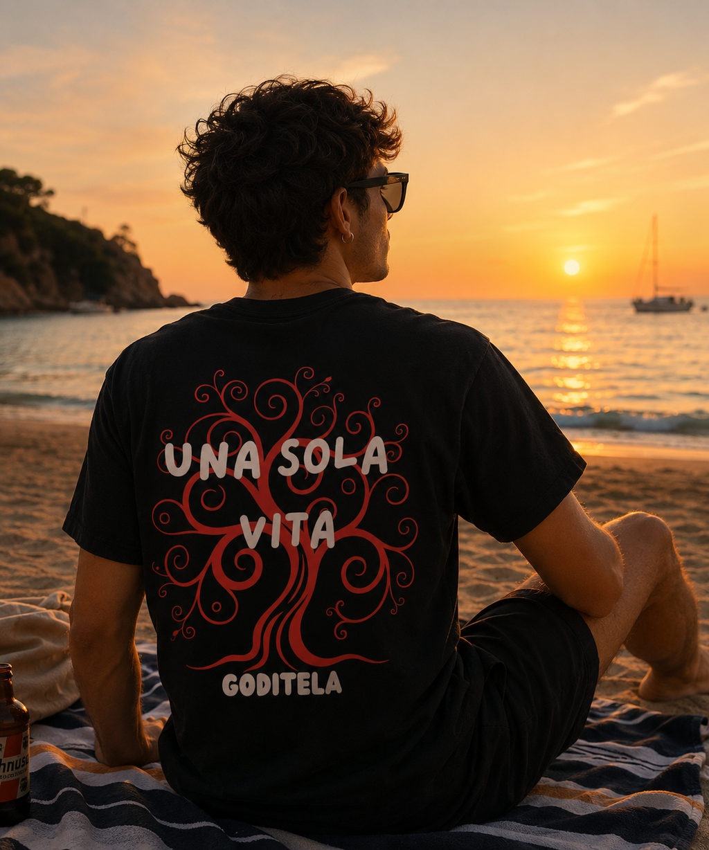 Una sola vita...goditela - T-Shirt Uomo Nera
