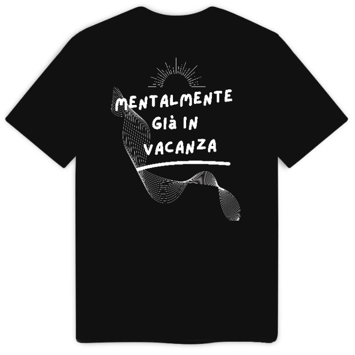 Mentalmente già in vacanza - T-Shirt Uomo Nera
